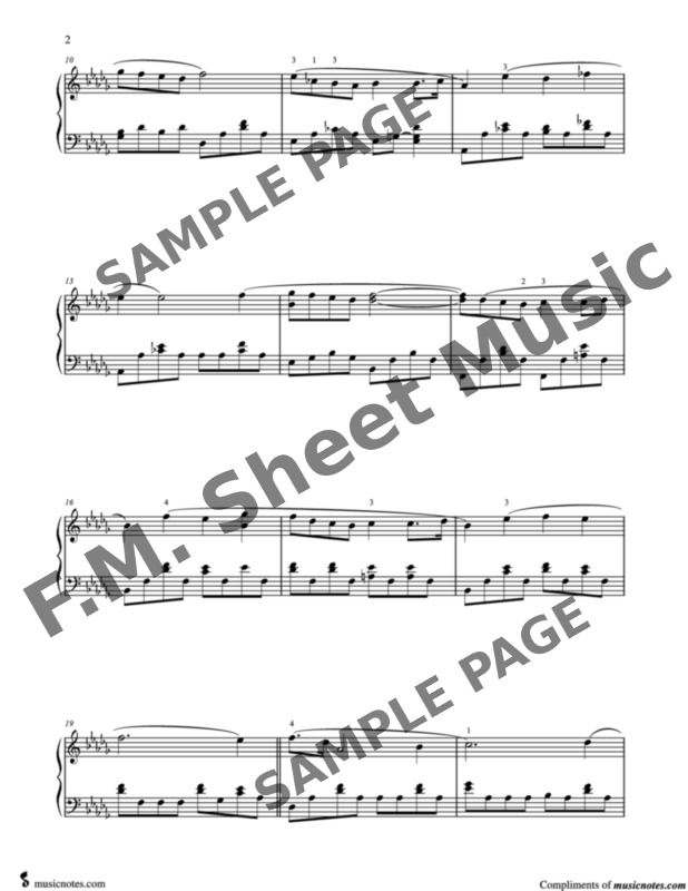 Raindrop Prelude Intermediate Piano By F M Sheet Music Pop